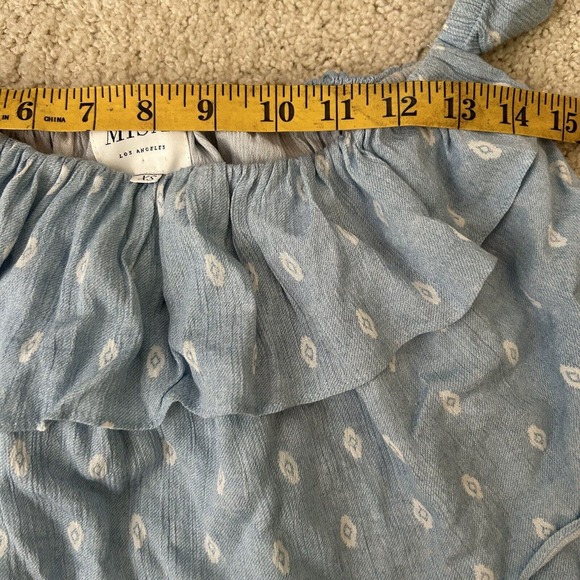 MISA Los Angles Women's Top Sleeveless Blye White Ruffle Layered Festival XS - Picture 6 of 8